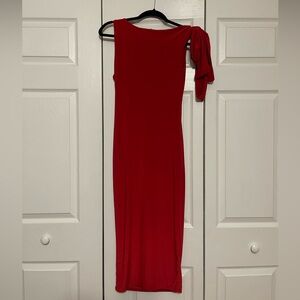 Fashion Nova Bold Red One-Shoulder Dress